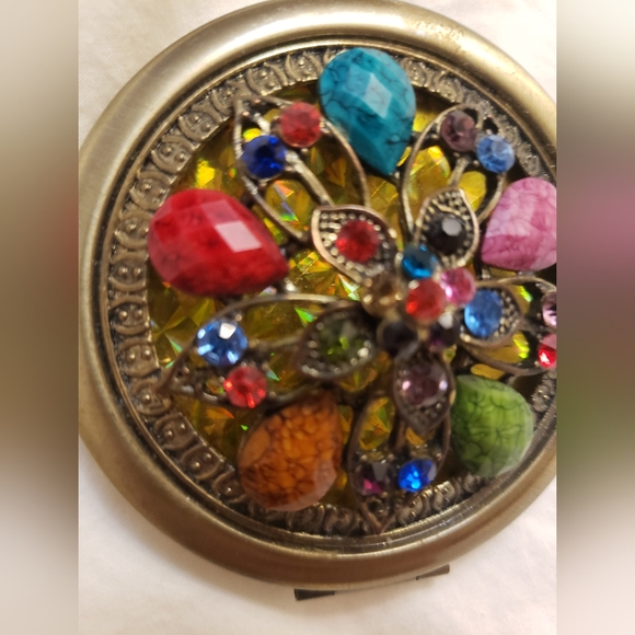 Handmade Beaded compact mirror - Picture 4 of 6